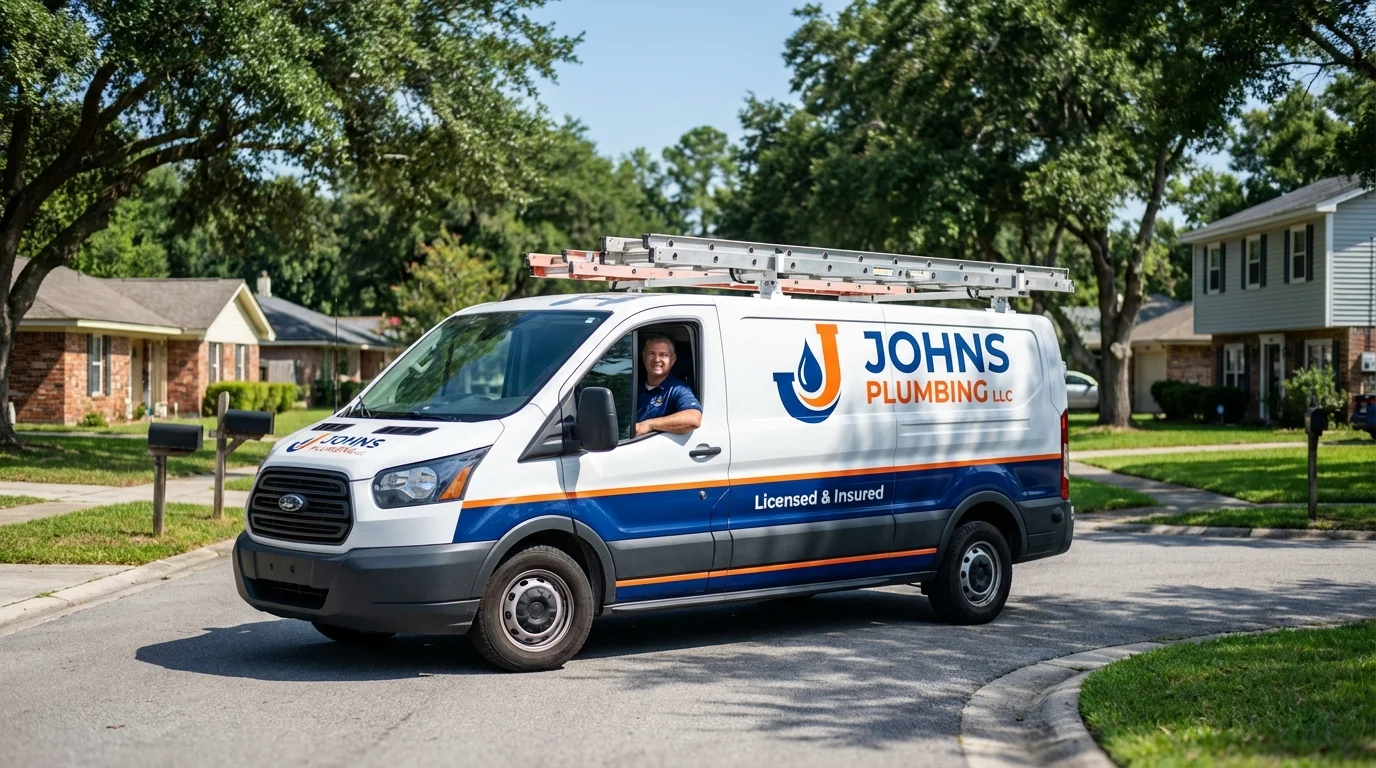 Johns Plumbing LLC service van in Plover, WI